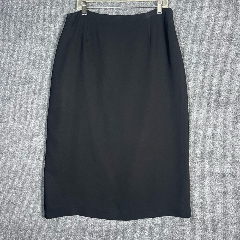 Talbots Women’s 16 Black‎ Midi Pencil Skirt Slit Professional Office Career Wear